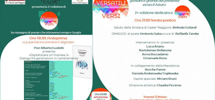 Locandina seconda edizione "Versatili Versi" - presentazione libro "Digitalizzare un'impresa 2"